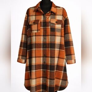 Oversized Plaid Flannel Shirt/Dress/Jacket
